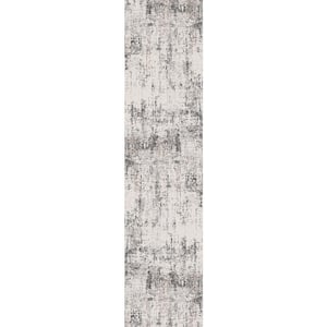 Savannah Beatrice Ivory 10 ft. x 2 ft. 8 in.. Modern Abstract Polyester Blend Runner Rug
