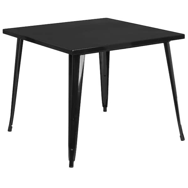 Carnegy Avenue Black Square Metal Outdoor Bistro Table