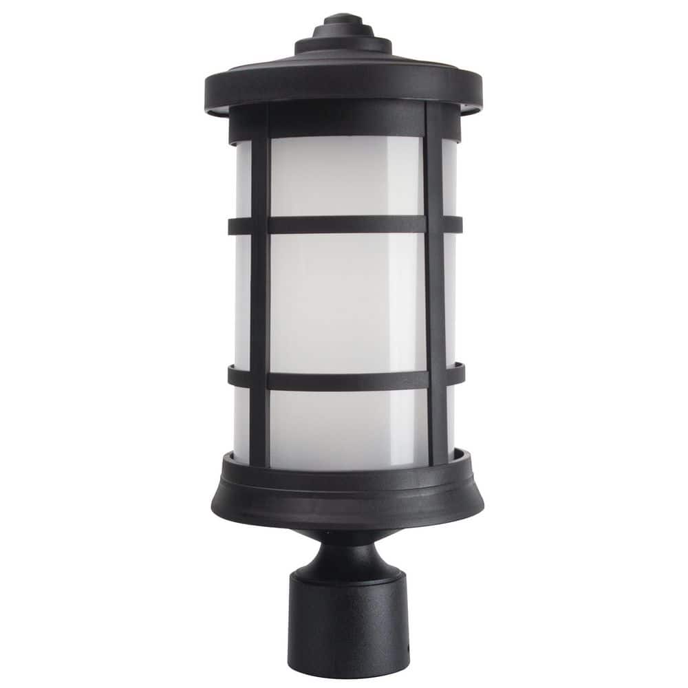 Artisan Cylinder 1-Light Black Hardwired Outdoor Weather Resistant Plastic Post Light with Frosted Lens 4000K LED price history on PriceWatchPro