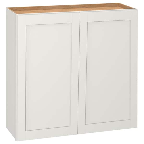 Hampton Bay Westfield Feather White Shaker Stock Assembled Wall Kitchen Cabinet (36 in. W x 12 in. D x 36 in. H)