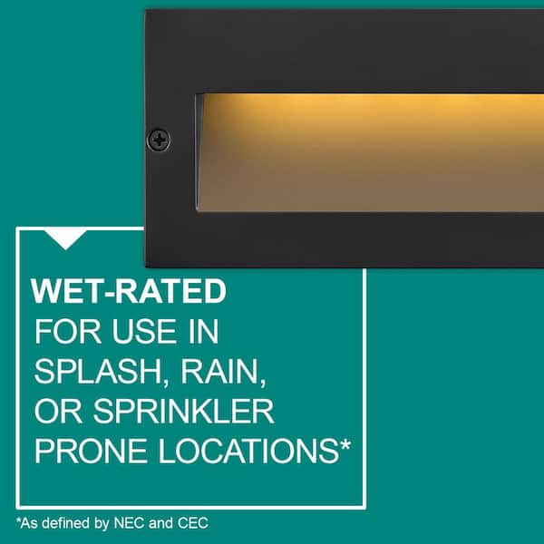 HINKLEY - Hinkley Landscape Lighting Taper Wide Horizontal 12v Step Light, Satin Black