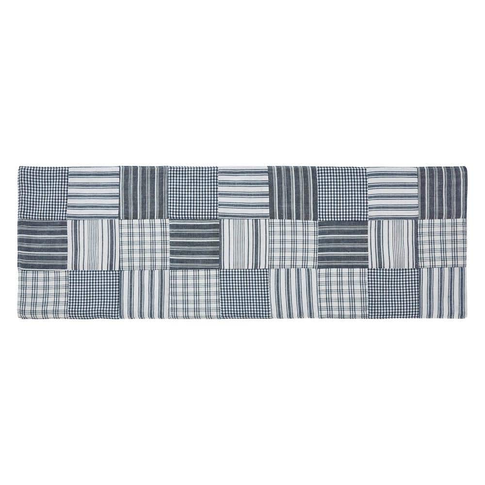 Denim Blue Cotton Patchwork Table Runner 8x24