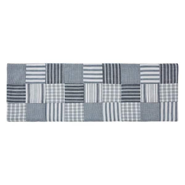 VHC Brands Sawyer Mill 8 in. W x 24 in. L Blue Quilted Patchwork Cotton Table Runner