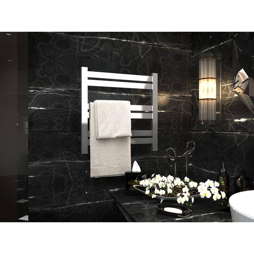 Polished Chrome 6-Bar Stainless Steel Wall Mounted Towel Warmer