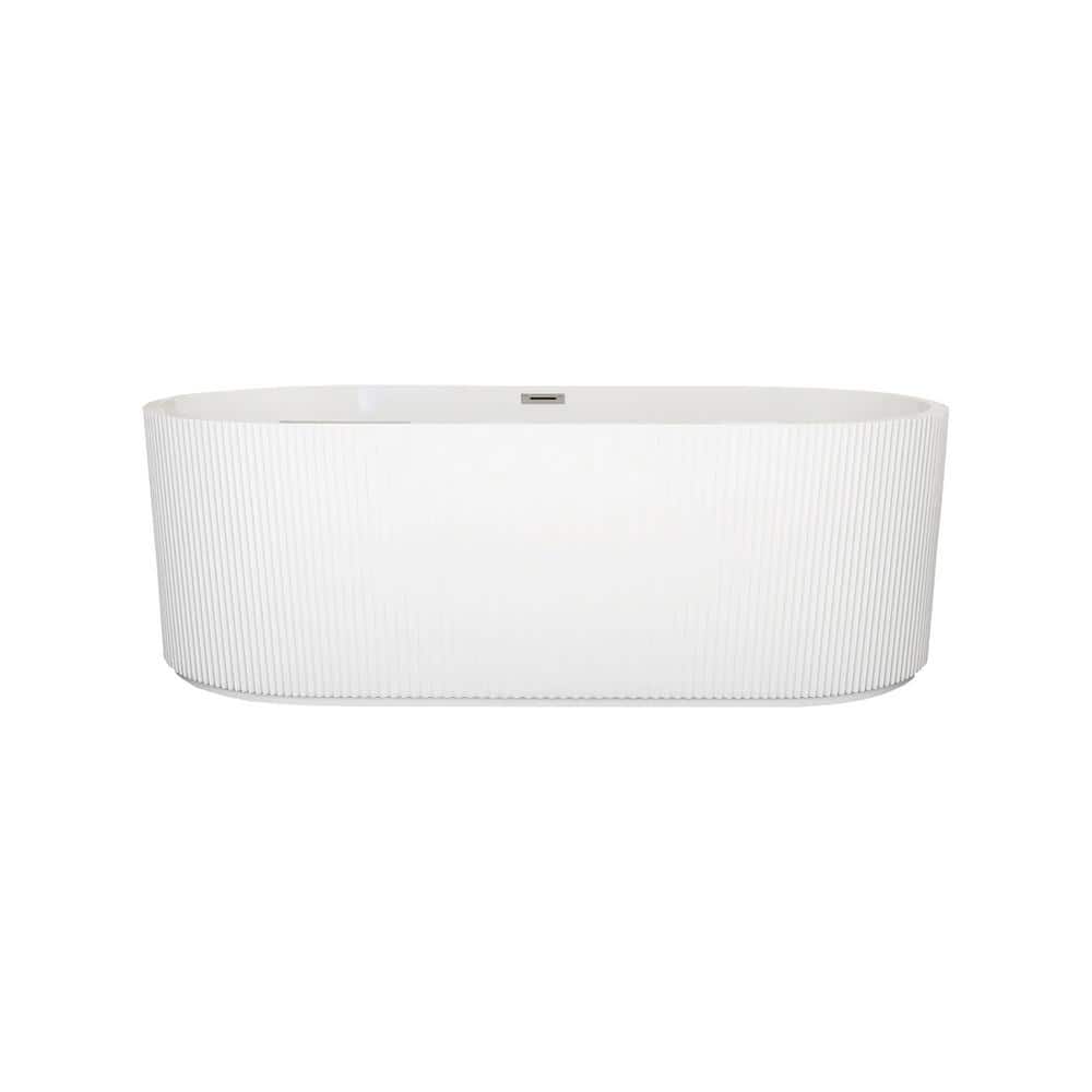 67 in. x 32 in. Acrylic Freestanding Soaking Bathtub in Gloss White price history on PriceWatchPro