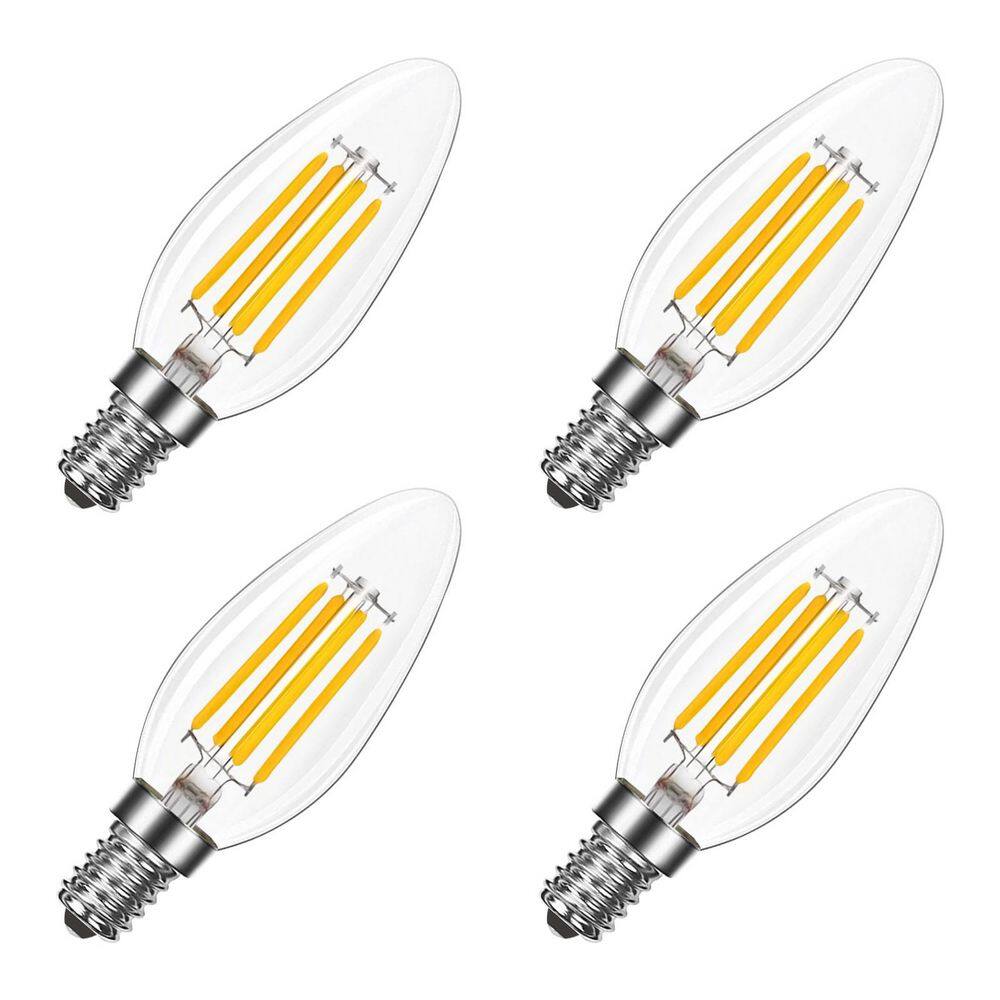 75W Equivalent LED Candelabra Bulb, 8W, 1000 Lumens, 3000K Soft White, Dimmable, Enclosed Fixture & Wet Rated, 4 Pack price history on PriceWatchPro