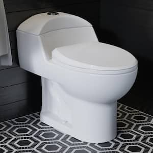 Chateau 1-Piece 1.1/1.6 GPF Dual Flush Elongated Toilet in White