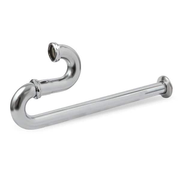 1-1/4 in. S-Trap with Flange for Tubular Drain Applications, 20GA Chrome Plated Brass