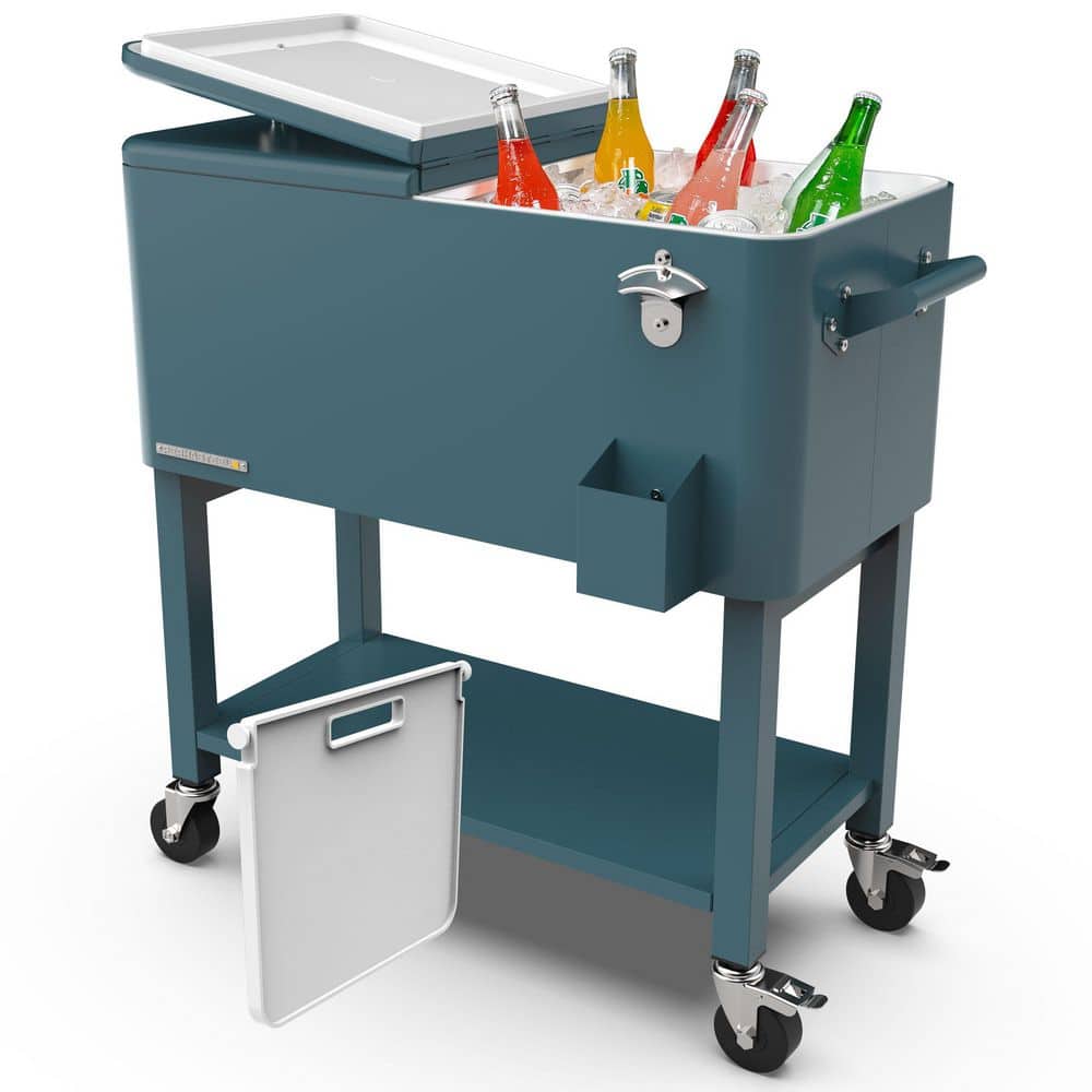 Party Cooler, 80-qt. Capacity, Removable Basin, Divider Cooler, Rolling Ice Chest for Entertainment, Matte Teal price history on PriceWatchPro