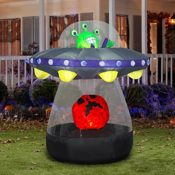 National Tree Company 72 in. Halloween Inflatable Animated Alien ...