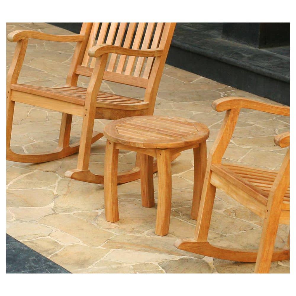 Jakarta 20" Round Teak Wood Outdoor Side Table