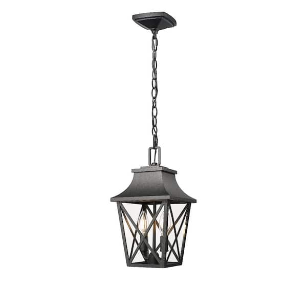 Sunpez 87 in. H 1 Light E12 Pendant Light with Adjustable Chain, Modern Hanging Lantern Light for Outdoor, No Bulbs Included