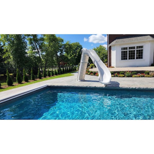 GLOBAL POOL PRODUCTS Bad Axe X7 Blue Quartz Right Curve Pool Slide