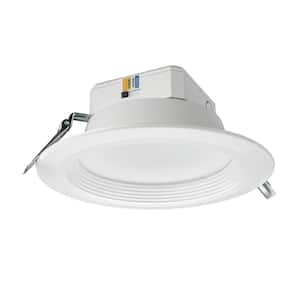 8 in. Canless White Adjustable CCT 3000 Lumens New Construction Remodel 120-277 Volt Integrated LED Recessed Light Trim