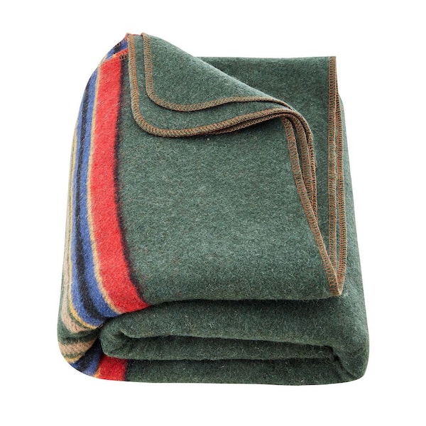 SKYSHALO Wool Camping Blanket, Large Warm Stadium Blanket, Waterproof & Windproof, Flame Retardant, Great for Outdoors, Picnics