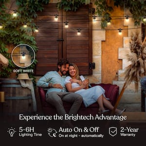 Ambience Pro 12-Light 27 ft. Outdoor Solar 1W 3000k LED G40 Globe Bulb String-Light