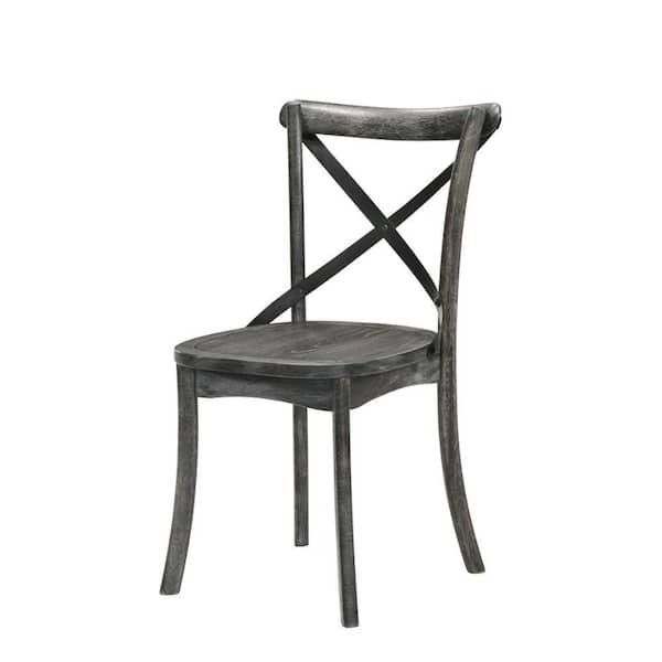 Acme Furniture Kendric Rustic Gray Wood Side Chair Set of 2 with Armless