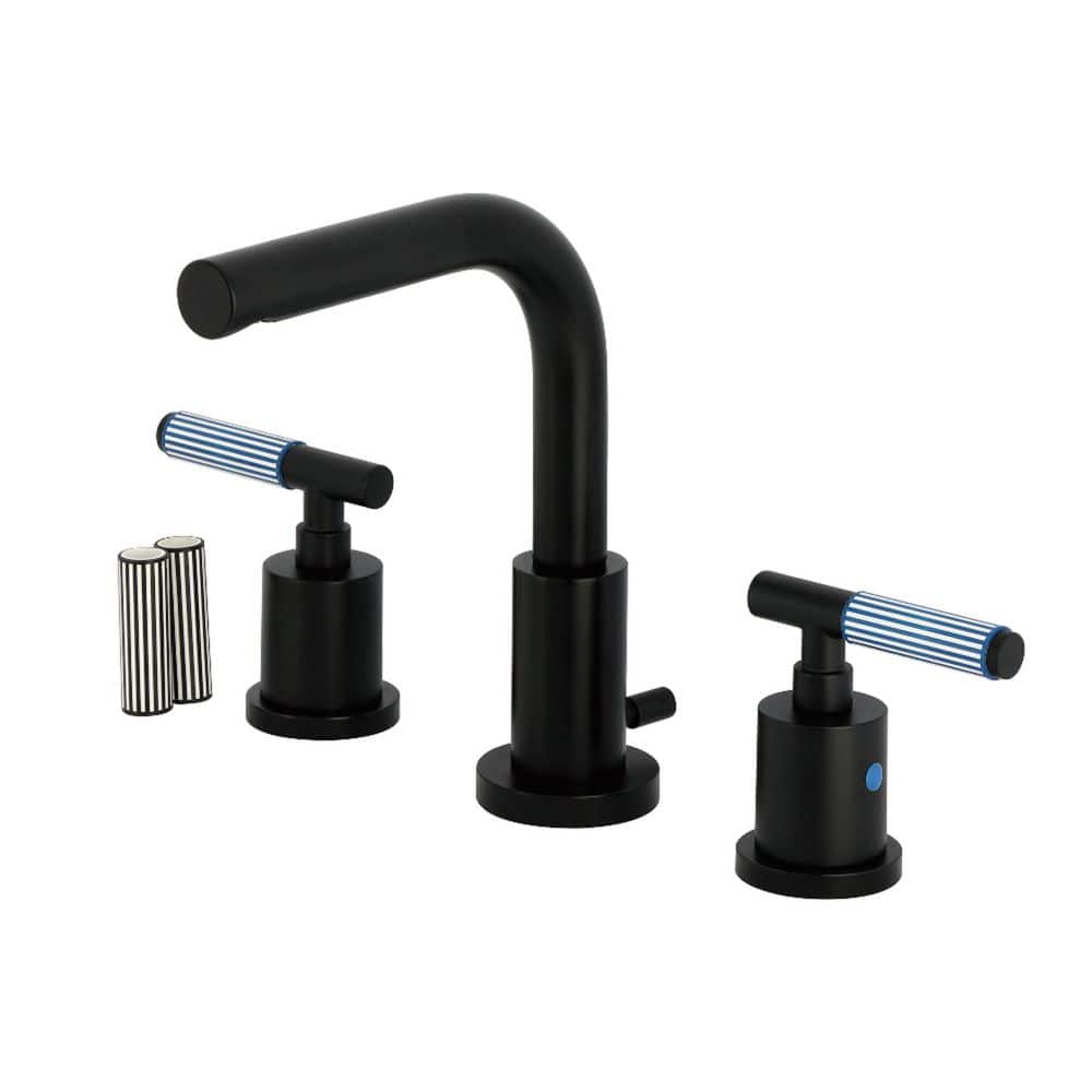 Verona Deck Mount 2-Handle 8 in. Widespread Bathroom Sink Faucet with Pop-Up Drain in Matte Black price history on PriceWatchPro