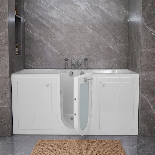 Ella Big4Two 80 in. Whirlpool and Air Bath Walk-In Bathtub in