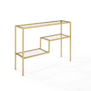 Sloane 43 in. Gold Rectangle Glass Console Table