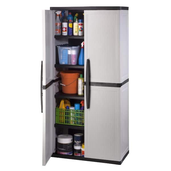 Hdx Plastic Freestanding Garage Cabinet, Plastic Garage Utility Cabinets
