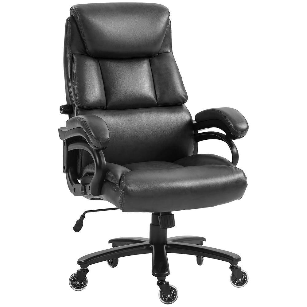 400 lbs. Big and Tall High Back Leather Adjustable Height Ergonomic Executive Office Chair in Black with Arms price history on PriceWatchPro