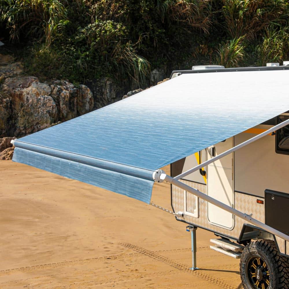 Blue Fade 10' x 8' Retractable RV and Patio Awning