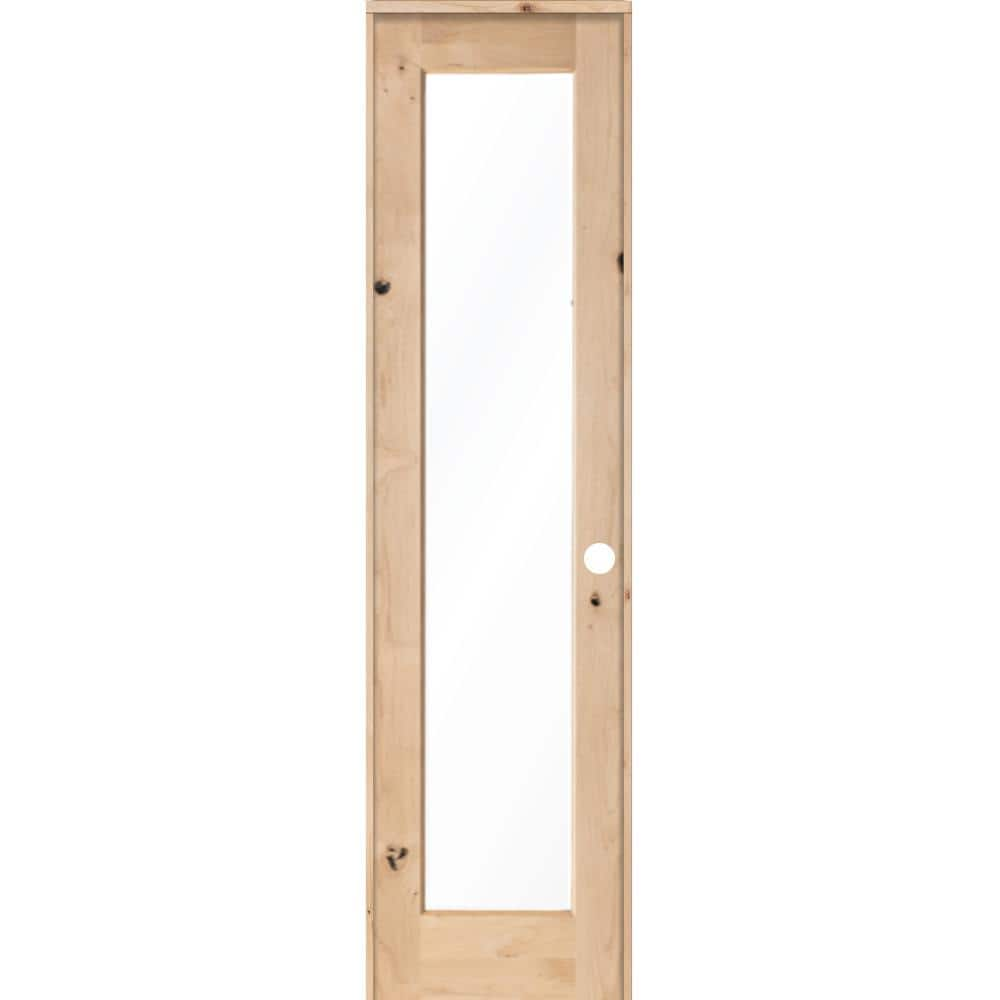 Krosswood Doors 24 In X 96 In Rustic Knotty Alder 1 Lite With Solid   Unfinished Krosswood Doors Single Prehung Doors Ka 402 20 80 138 Lh 64 1000 