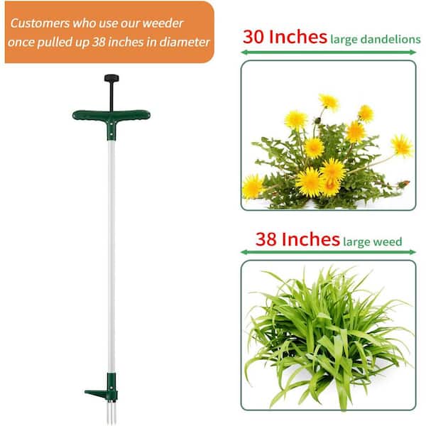 EVEAGE 39.5 in. Weed Puller, Stand Up Weeder Hand Tool, Long Handle Garden Weeding Tool