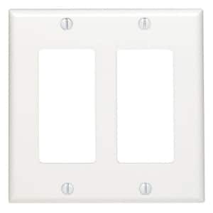 x 4.5”， Decorator Gray & Pink Flower Toss Light Switch Cover Double Switch Wall Plate 2-Gang 1-Pack Not Decal