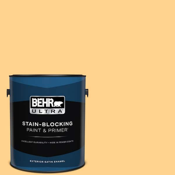 BEHR ULTRA 1 gal. #300B-5 Honey Bird Satin Enamel Exterior Paint & Primer