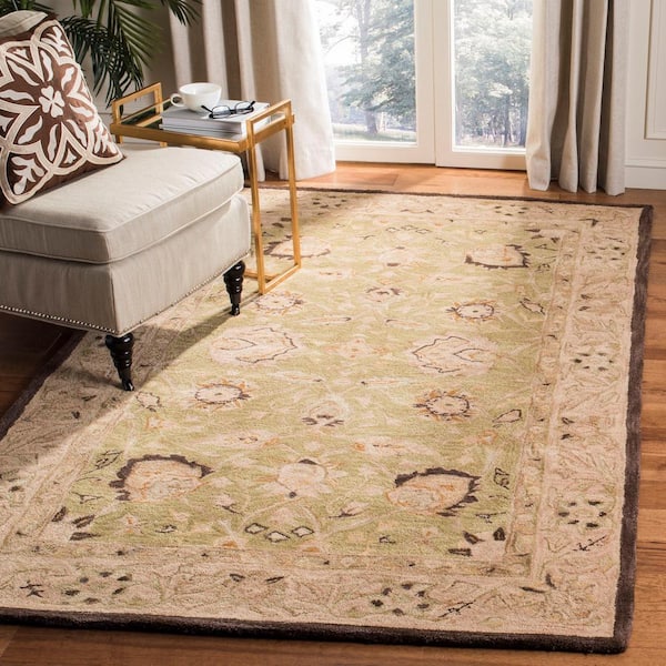 Anatolia Sage/Beige 9 ft. x 12 ft. Border Area Rug