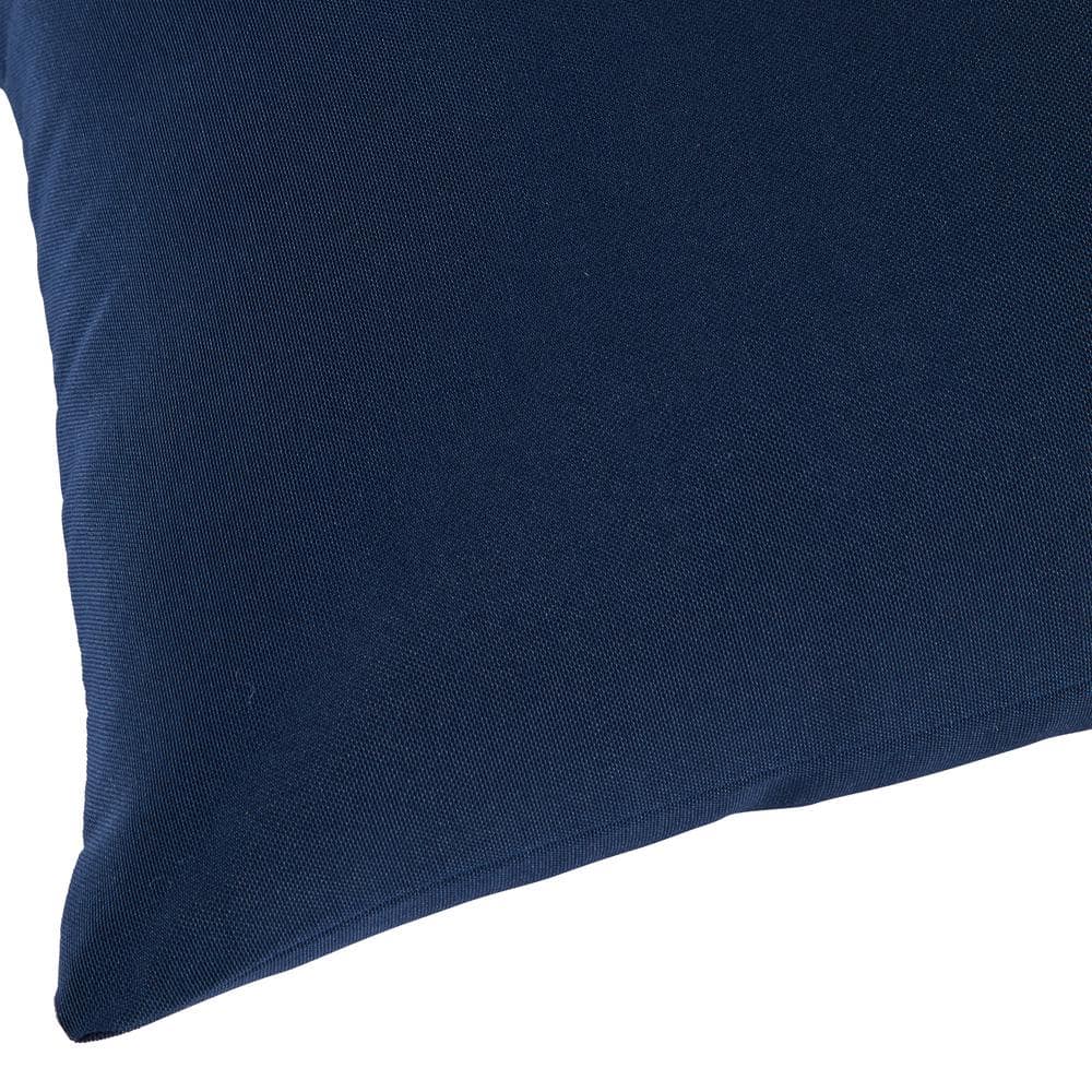 Navy Blue Polyester Rectangular Outdoor Lumbar Pillow Set