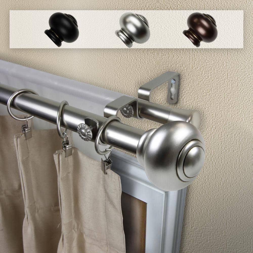 Rod Desyne Dani 1 in. Double Curtain Rod 28 in. - 48 in. in satin nickel