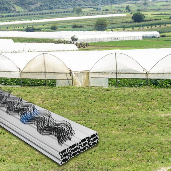 Spring Wire and Lock Channel 6.56 ft. Bundle for Greenhouse, 20 Pack PE Coated Spring Wire and Aluminum U-Channel