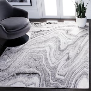 Amelia Light Gray/Ivory 7 ft. x 7 ft. Square Abstract Gradient Area Rug