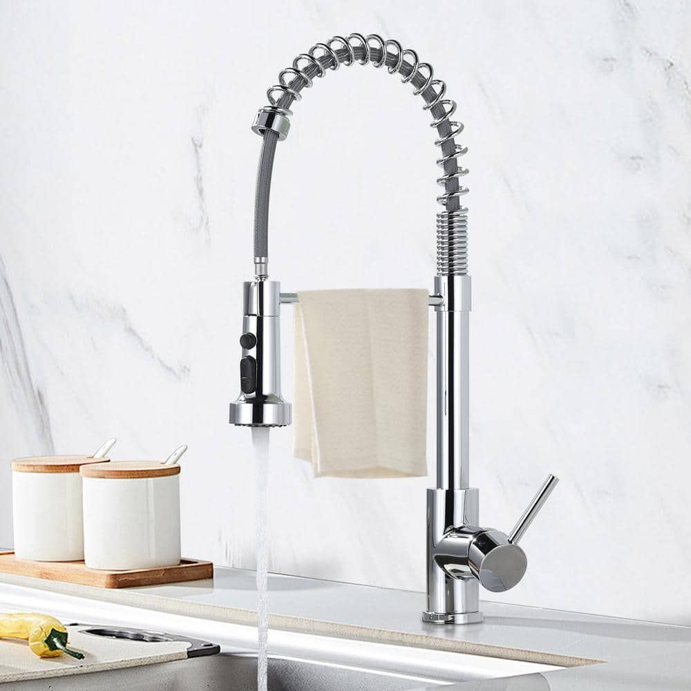 Chrome Stainless Steel Pull Down Kitchen Faucet with Spray