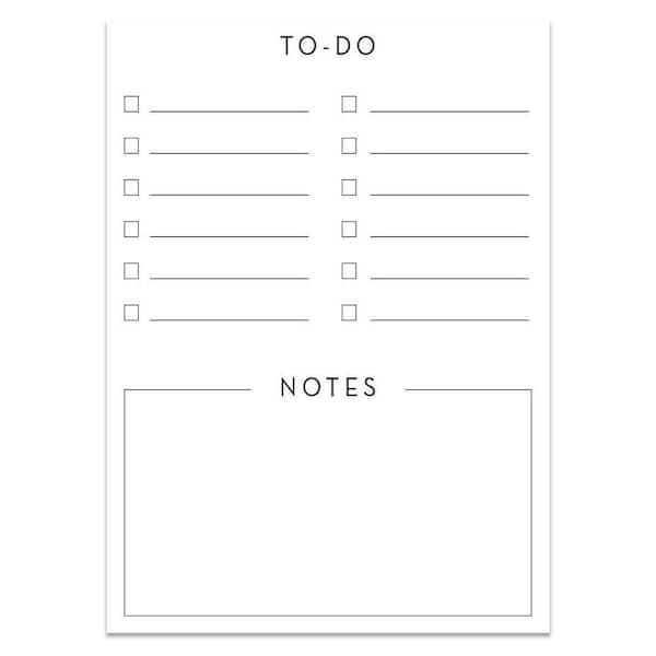 Peel and Stick Dry Erase To-Do List Wall Decal, White, (Covers 8 in. x 10 in.)