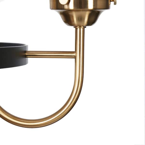 Zevni 5-Light Brass Round Chandelier Lighting, Pumpkin-Shaped 