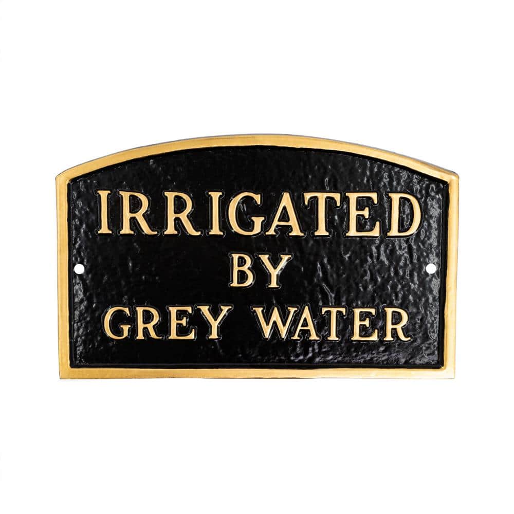 13 in. x 21 in. Large Arch Irrigated by Grey Water Statement Plaque Sign - Black/Gold price history on PriceWatchPro