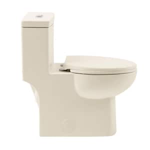 Swiss Madison Sublime Bisque Dual Flush Elongated Standard Height Soft  Close Toilet 12-in Rough-In 1.28-GPF at