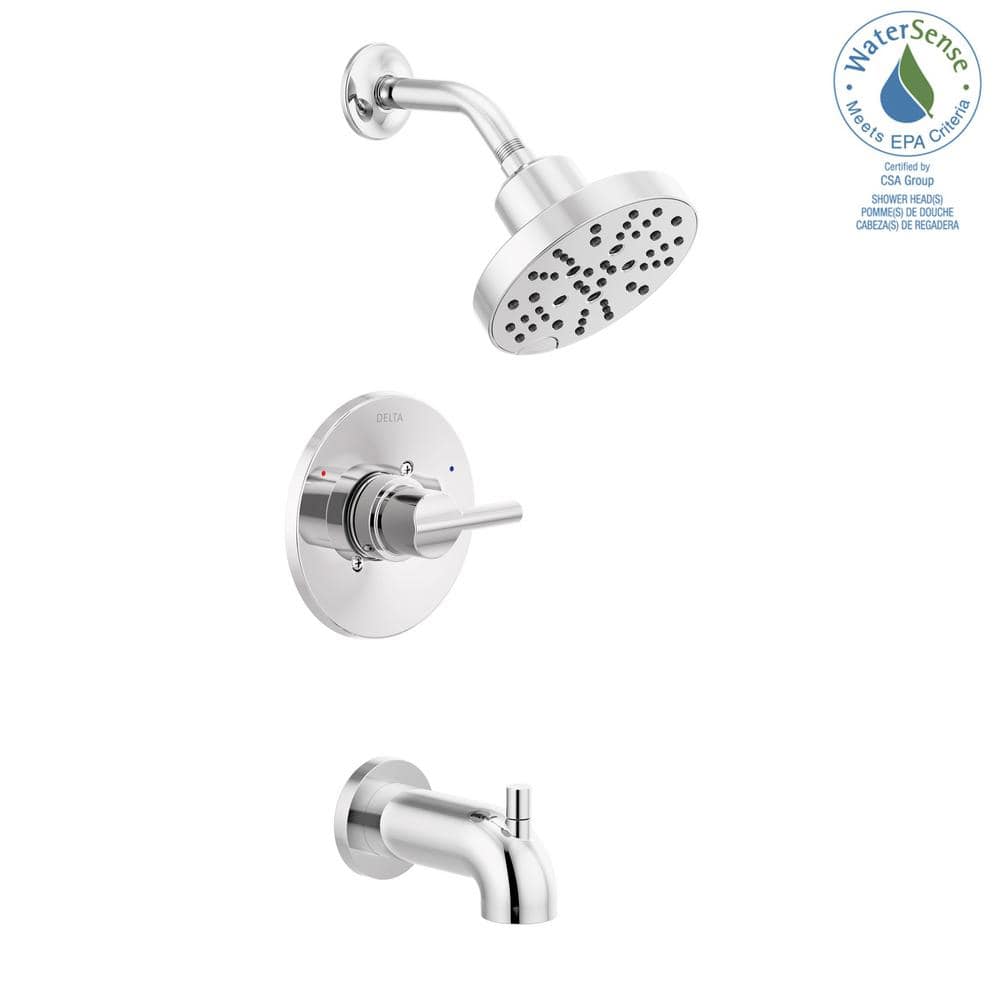 Chrome Wall Mounted Tub and Shower Faucet Set