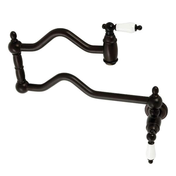 Kingston Brass Heritage Wall Mount Pot Filler Faucets in Oil Rubbed Bronze
