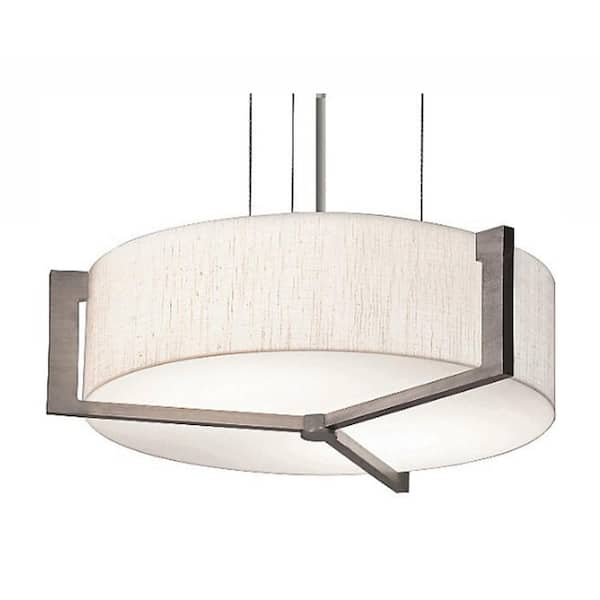 AFX Apex 42-Watt Integrated LED Weathered Grey Pendant with Fabric Shade