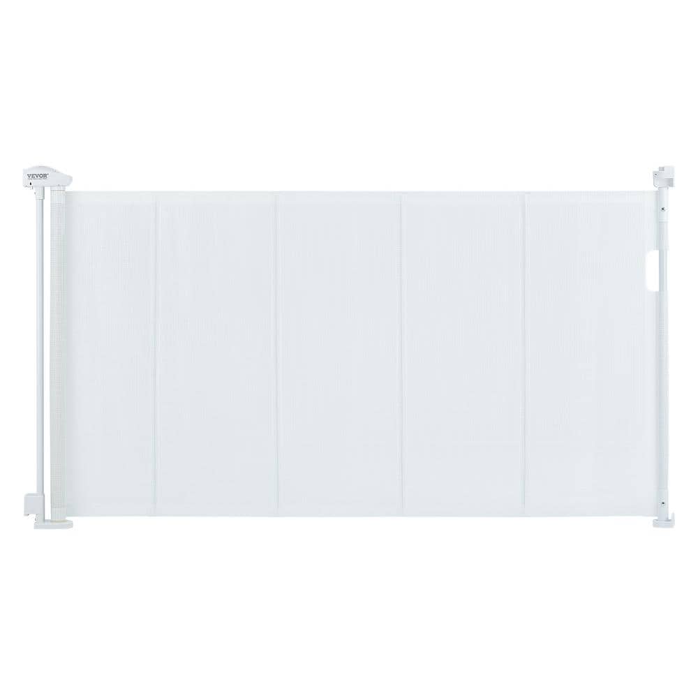 White Retractable Plastic Pet Gate for Stairways and Doorways