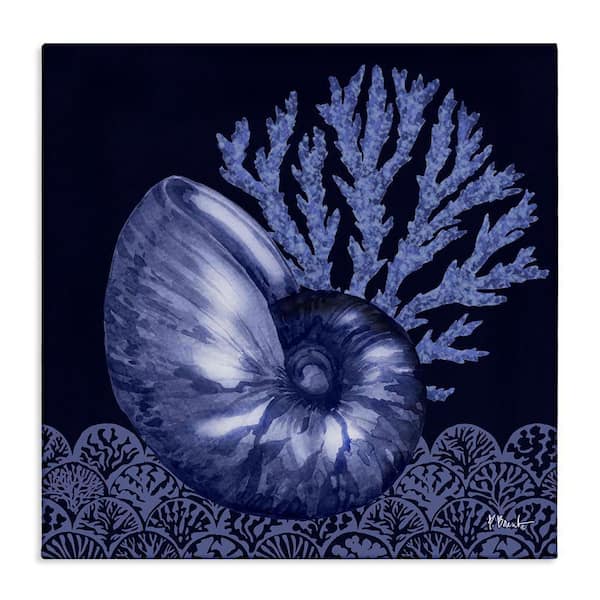 Stupell Industries Shadow Nautilus Shell by Paul Brent Unframed Coastal Graphic Art Print 17 in. x 17 in.