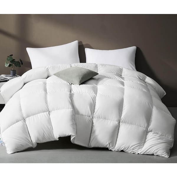 White Down/Feather Blend Comforter Queen Size All Seasons Comforter Duvet Inserts