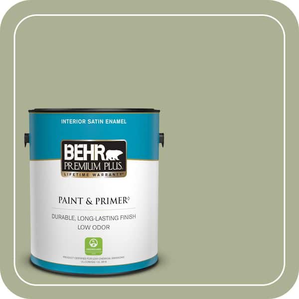 BEHR PREMIUM PLUS 1 gal. #PPU10-06 Spring Walk Satin Enamel Low Odor Interior Paint & Primer