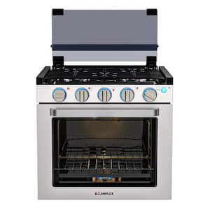 21 in. 1.8 cu. ft. RV Gas Range with 3-Burners and Convection Oven in Stainless Steel in Silver