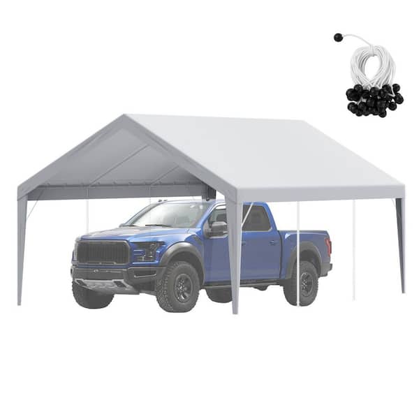 Carport Replacement Canopy Cover 13 ft. x 20 ft., Heavy-Duty Waterproof & UV Protected, Ball Bungees, Grey 2025 update